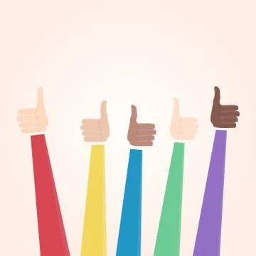 Hand with thumb up. Positive feedback Stock Illustration