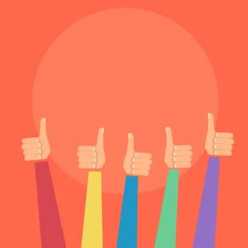 Hand with thumb up. Positive feedback Stock Illustration
