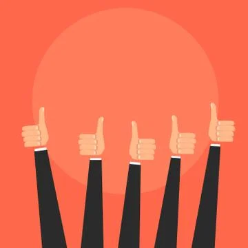 Hand with thumb up. Positive feedback 스톡 일러스트