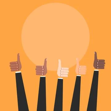Hand with thumb up. Positive feedback 스톡 일러스트