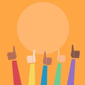 Hand with thumb up. Positive feedback Stock Illustration