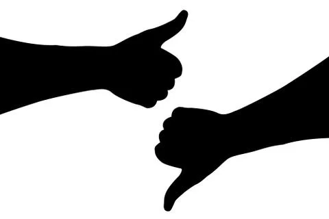 Hand - thumb up - thumbs down Stock Illustration
