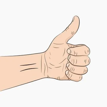 Hand with the thumb up. Vector illustration. Stock Illustration