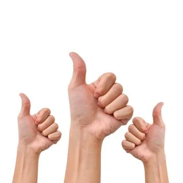 Hand with thumb up on white background Stock Photos