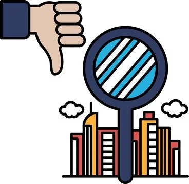 A hand with a thumbs down on a mirror Stock Illustration