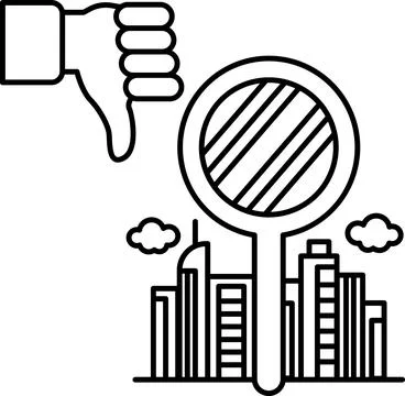 A hand with a thumbs down on a mirror Stock Illustration
