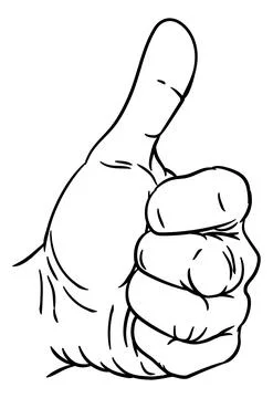 Hand Thumbs Up Gesture Thumb Out Fingers In Fist Ilustração Stock