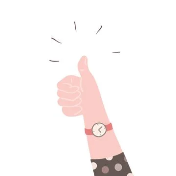 Hand with thumbs up. Good feedback. like or positive comment concept Stockillustratie