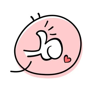 Hand thumbs up good feedback. Vector illustration cartoon icon. Doodle hand. Illustrazione stock