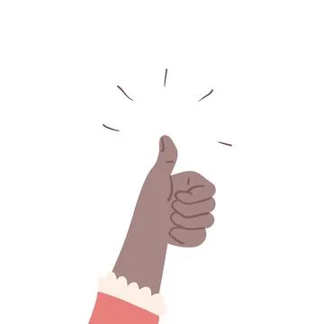Hand with thumbs up. Good feedback. Vector like or positive comment concept Stock Illustration