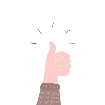 Hand with thumbs up. Good feedback. Vector like or positive comment concept 스톡 일러스트
