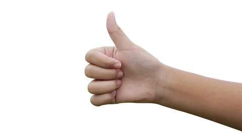 Hand thumbs up isolated on white background Stock Illustration