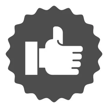 Hand with thumbs up solid icon. Like vector illustration isolated on white. Good Stock Illustration