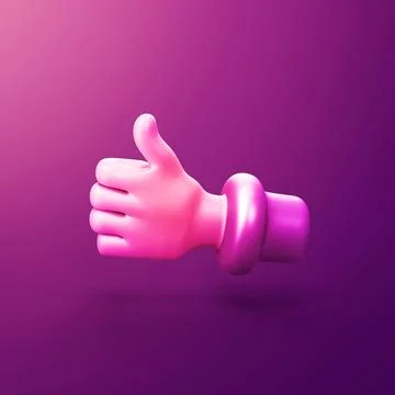 Hand like thumbs up - stylized 3d CGI icon object, Not gen Ai Stock Illustration