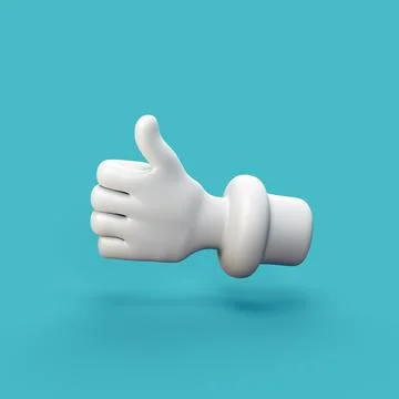 Hand like thumbs up - stylized 3d CGI icon object, Not gen Ai Foto stock