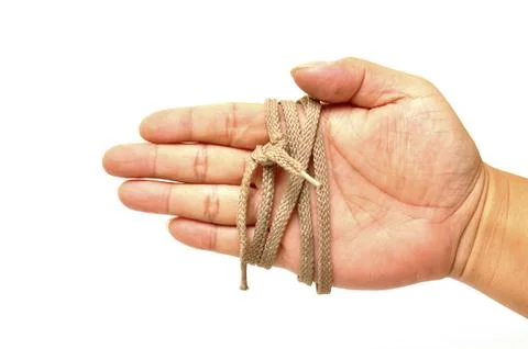 Hand tied rope Stock Photos