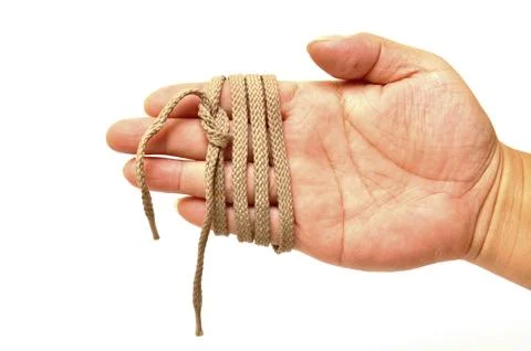 Hand tied rope Stock Photos