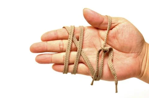 Hand tied rope Stock Photos
