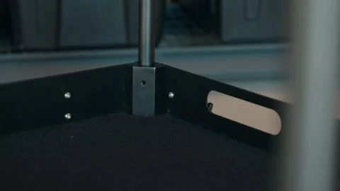 Hand Tightening Adjustment Knob on Camera Cart Mounting Point Stock-Footage 342683193