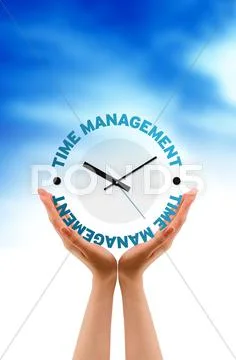 Hand - time management clock Stock Illustration