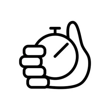 Hand timer icon vector outline illustration Stock Illustration