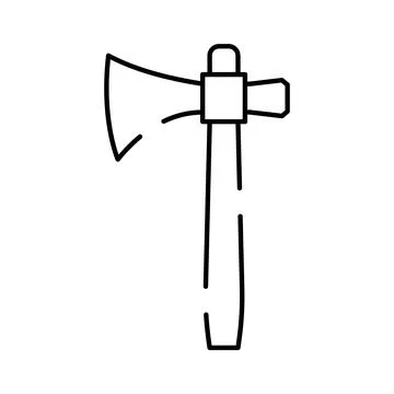 Hand tool axe hatchet icon line art Stock Illustration