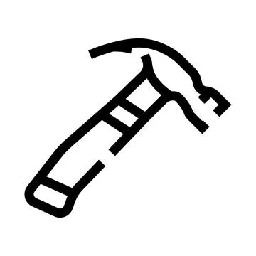 Hand tool claw hammer line art icon Ilustración de archivo