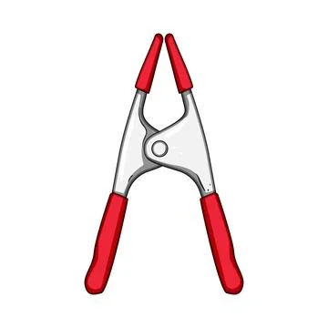 Hand tool clip art with red spring clamp Stock Illustration