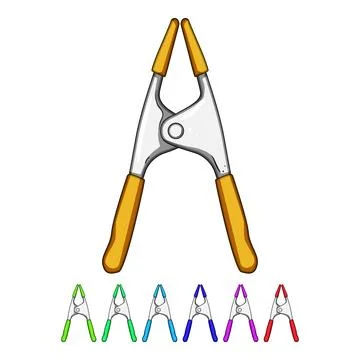 Hand tool clip art with red spring clamp Stock Illustration