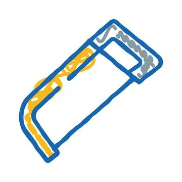Hand tool hacksaw for construction and carpentry work Stock Illustration
