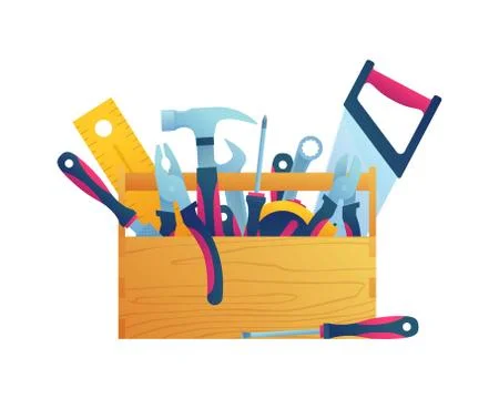 Hand tool kits isolated icon in cartoon style イラスト素材