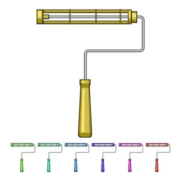 Hand tool paint roller frame for diy work Illustration
