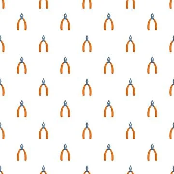 Hand tool pliers seamless pattern background design Stock Illustration