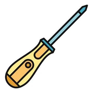 Hand tool screwdriver icon representing fixing and repair Ilustración de archivo