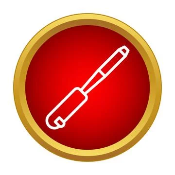 Hand tool screwdriver outline in red circle icon Stock Illustration