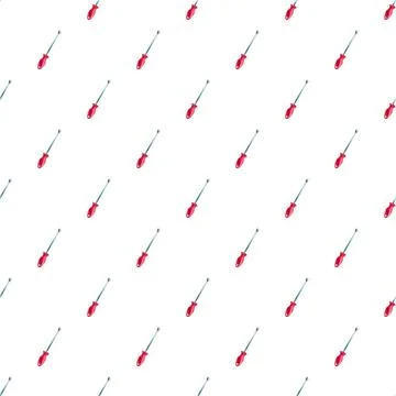 Hand tool screwdriver red handle seamless pattern background Illustrazione stock