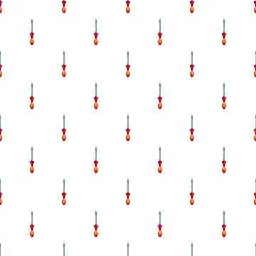 Hand tool screwdriver repeating pattern on white background Stock Illustration