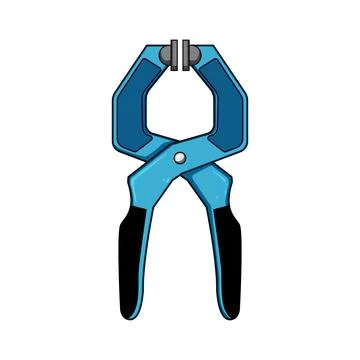 Hand tool spring clamp gripping instrument artwork Ilustración de archivo