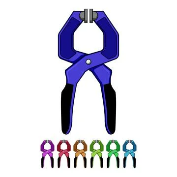 Hand tool spring clamp gripping instrument artwork Ilustración de archivo