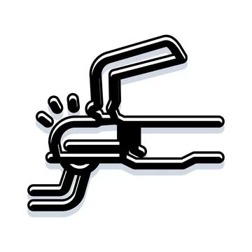 Hand tool squeezing pressing gripping mechanism icon Stock Illustration