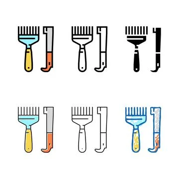 Hand tools beekeeping forms color icon vector Illustrazione stock