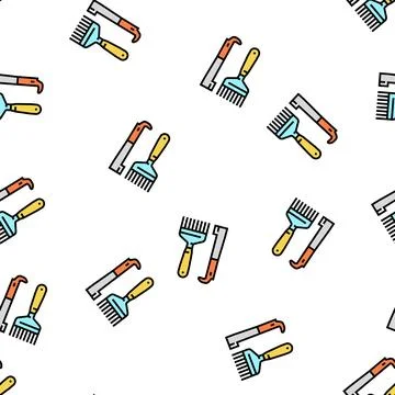 Hand tools beekeeping vector seamless pattern Stock Illustration