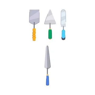 Hand tools building construction and plastering work Stock Illustration