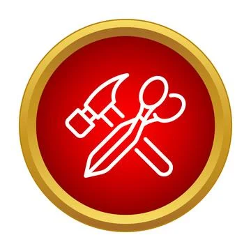 Hand tools icon symbolizing repair and construction works Stock Illustration