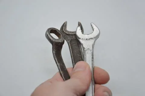 Hand tools for repair and construction on a white background Stock Photos