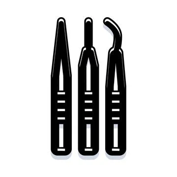 Hand tools set for precision work and medical use Stockillustratie