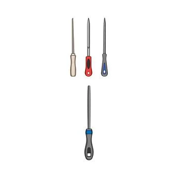 Hand tools set various metalworking files Stock Illustration