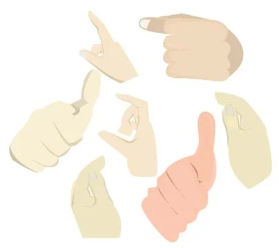 Hand touch action set collection vector eps10 Stock Illustration