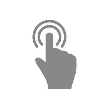 Hand touch and tap gesture line art icon for apps and websites 库存插图