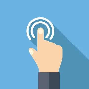 Hand touch and tap gesture line art icon for apps and websites Illustrazione stock